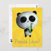 Carte Postale J'aime les mignons pandas (Devant / Derrière)