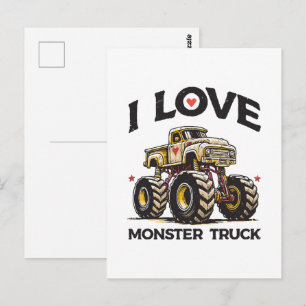 Carte Postale J'aime les monstres camions
