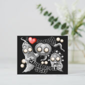 Carte Postale J'aime les monstres parce que les gens aiment les  (Debout devant)