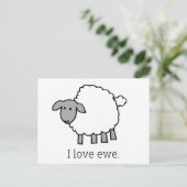 Carte Postale J'Aime Les Moutons D'Ewe (Debout devant)
