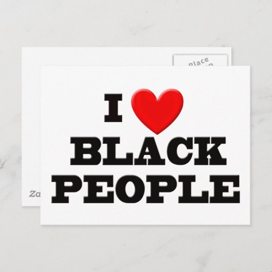 Carte Postale J'aime les Noirs (Devant / Derrière)