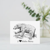 Carte Postale J'aime les ours polaires (Debout devant)