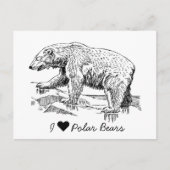 Carte Postale J'aime les ours polaires (Devant)