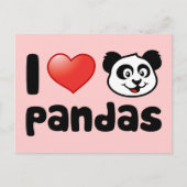 Carte Postale J'aime les pandas (Devant)