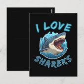 Carte Postale J'aime les pêcheurs de requins (Devant / Derrière)