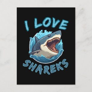 Carte Postale J'aime les pêcheurs de requins