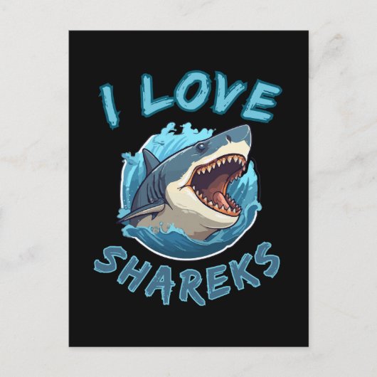 Carte Postale J'aime les pêcheurs de requins (Devant)