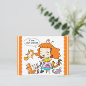 Carte Postale J'aime les petits animaux (Debout devant)