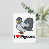 Carte Postale J'aime les pigeons (Debout devant)