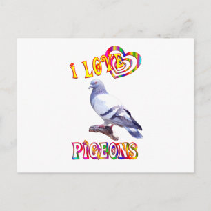 Carte Postale J'aime les pigeons