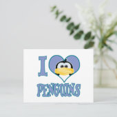 Carte Postale J'aime les pingouins (Debout devant)