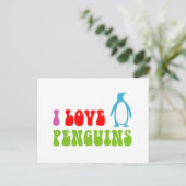 Carte Postale J'aime les pingouins (Debout devant)
