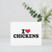 Carte Postale J'aime les poulets (Debout devant)