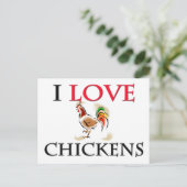 Carte Postale J'aime les poulets (Debout devant)