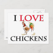 Carte Postale J'aime les poulets (Devant / Derrière)