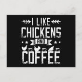 Carte Postale J'Aime Les Poulets Et Le Café (Devant)