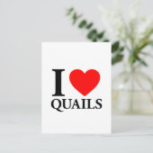 Carte Postale J'aime les quails (Debout devant)
