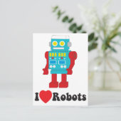 Carte Postale J'Aime Les Robots ! (Debout devant)