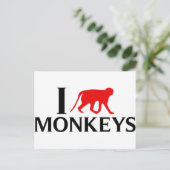 Carte Postale J'aime les singes (Debout devant)