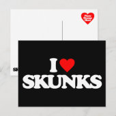 CARTE POSTALE J'AIME LES SKUNKS (Devant / Derrière)