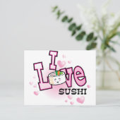 Carte Postale J'aime les sushis (Debout devant)