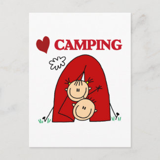 Carte Postale J'aime les T-shirts et les cadeaux campants