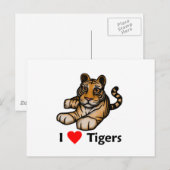 Carte Postale J'aime les tigres (Devant / Derrière)
