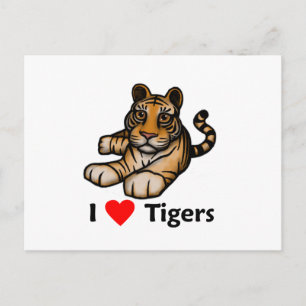 Carte Postale J'aime les tigres