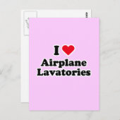 Carte Postale J'aime les toilettes d'avion (Devant / Derrière)