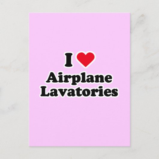 Carte Postale J'aime les toilettes d'avion (Devant)