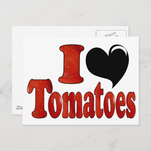 Carte Postale J'aime les tomates (Devant / Derrière)