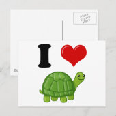 Carte Postale J'Aime Les Tortues (Devant / Derrière)