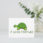 Carte Postale J'Aime Les Tortues Green Mate (Debout devant)