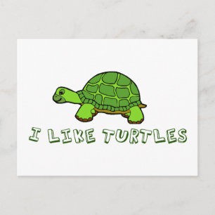 Carte Postale J'Aime Les Tortues Green Mate
