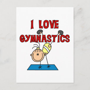 Carte Postale J'aime les Tshirts et Cadeaux de Gymnastique