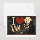 Carte Postale "J'aime les vampires" (Devant / Derrière)