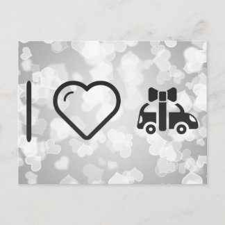 Carte Postale J'aime les voitures-cadeaux
