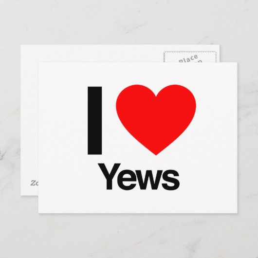 Carte Postale j'aime les yews (Devant / Derrière)