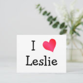Carte Postale J'aime Leslie (Debout devant)