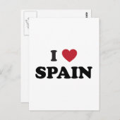 Carte Postale J'aime l'Espagne (Devant / Derrière)