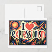 Carte Postale "J'aime l'expressionnisme" (Devant / Derrière)