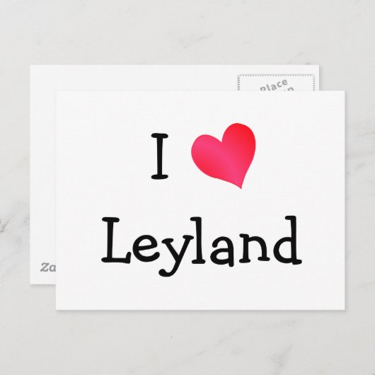 Carte Postale J'aime Leyland (Devant / Derrière)