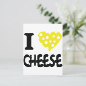 Carte Postale J'aime l'icône du fromage (Debout devant)