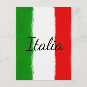 Carte Postale J'aime l'Italie.Drapeau de l'Italie.