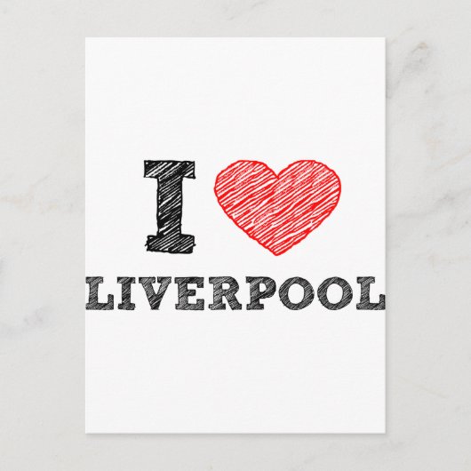 Carte Postale J'aime Liverpool (Devant)