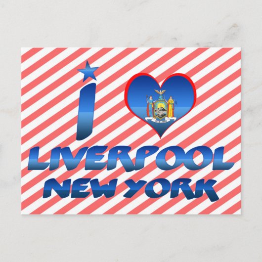 Carte Postale J'aime Liverpool, New York (Devant)