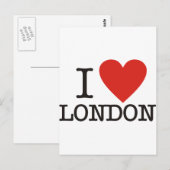 Carte Postale J'aime Londres (Devant / Derrière)