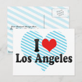Carte Postale J'aime Los Angeles (Devant / Derrière)