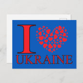 Carte Postale J'aime l'Ukraine (Devant / Derrière)