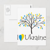 Carte Postale J'aime l'Ukraine (Devant / Derrière)
